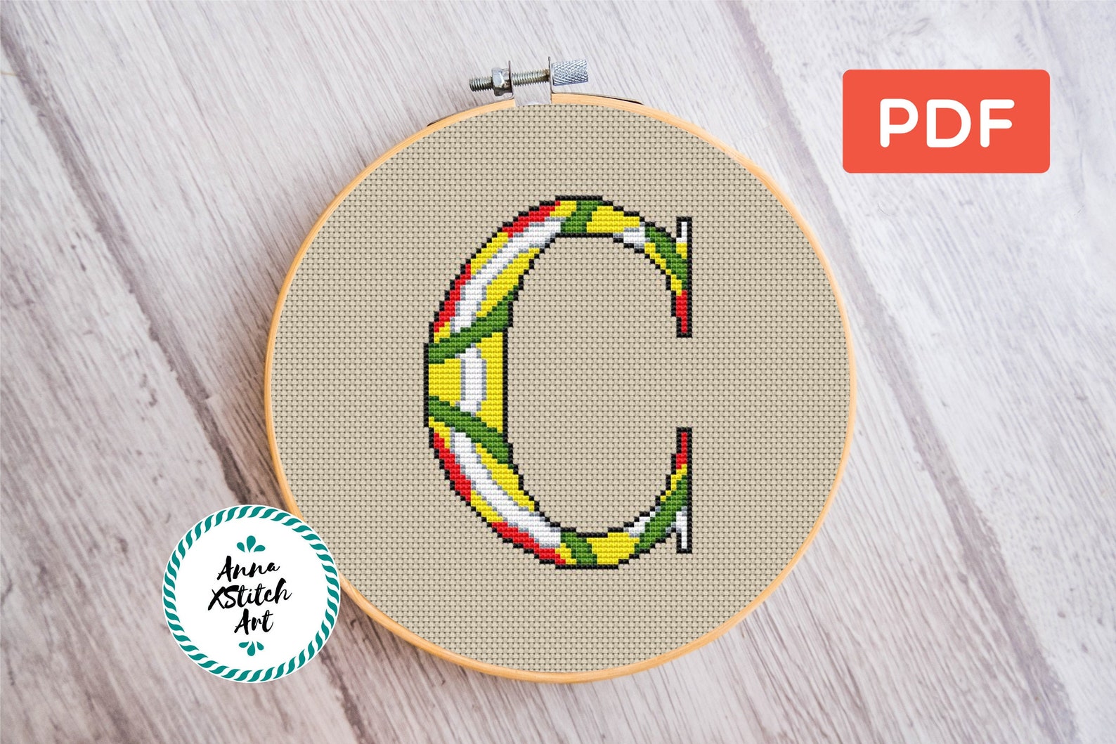 Letter C cross stitch initial cross stitch geometric cross Etsy