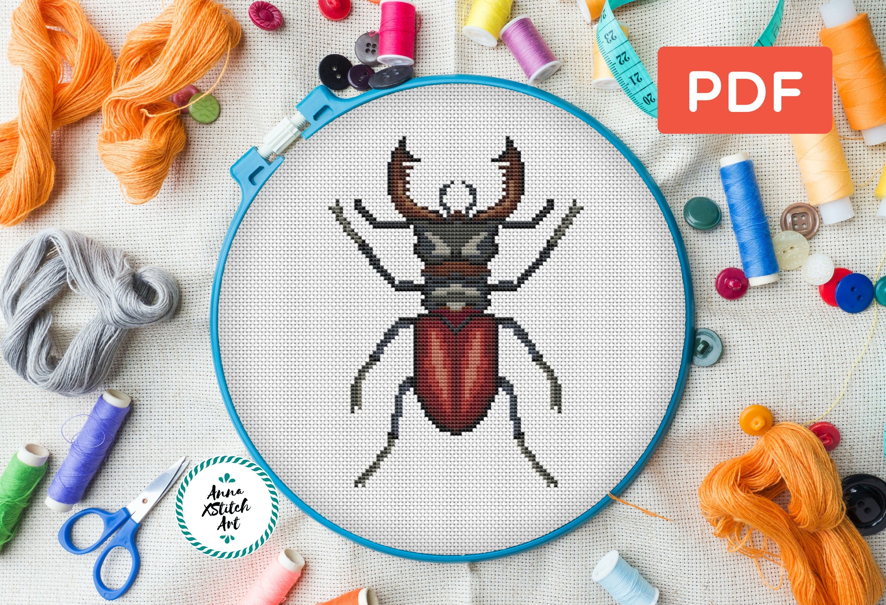 Beetle cross stitch bug cross stitch pattern insect cross Etsy