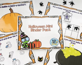 Halloween Activity Binder Pack: Preschool Learning Games, Homeschool Learning, Preschool learning activities, Learning activity for ages 2-4