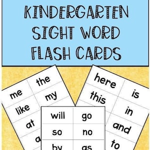 Kindergarten Sight Words Flashcards, High Frequency Words, Snap Words, Learn to read, Printable sight words flash cards, Instant download