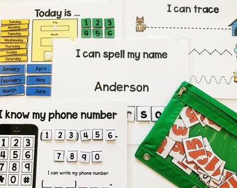 PreK/Kinder Activity Binder: Handmade Learning Busy Book for children ages 3-5, Homeschool Learning, Preschool learning activities