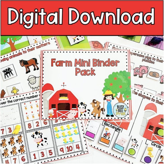 Farm Activity Pack Digital Download Farm Printable Pages - Etsy