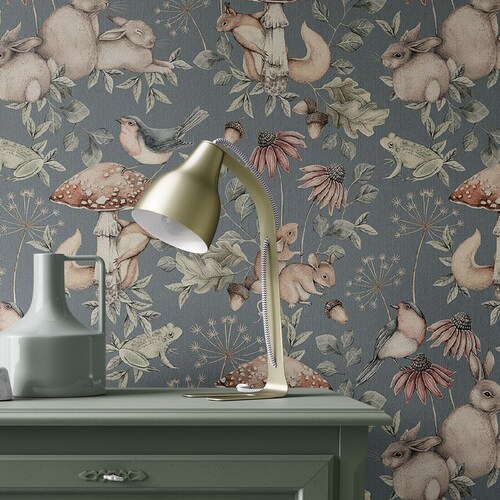 Removable Vintage Woodland Wallpaper Forest Animals Self Etsy