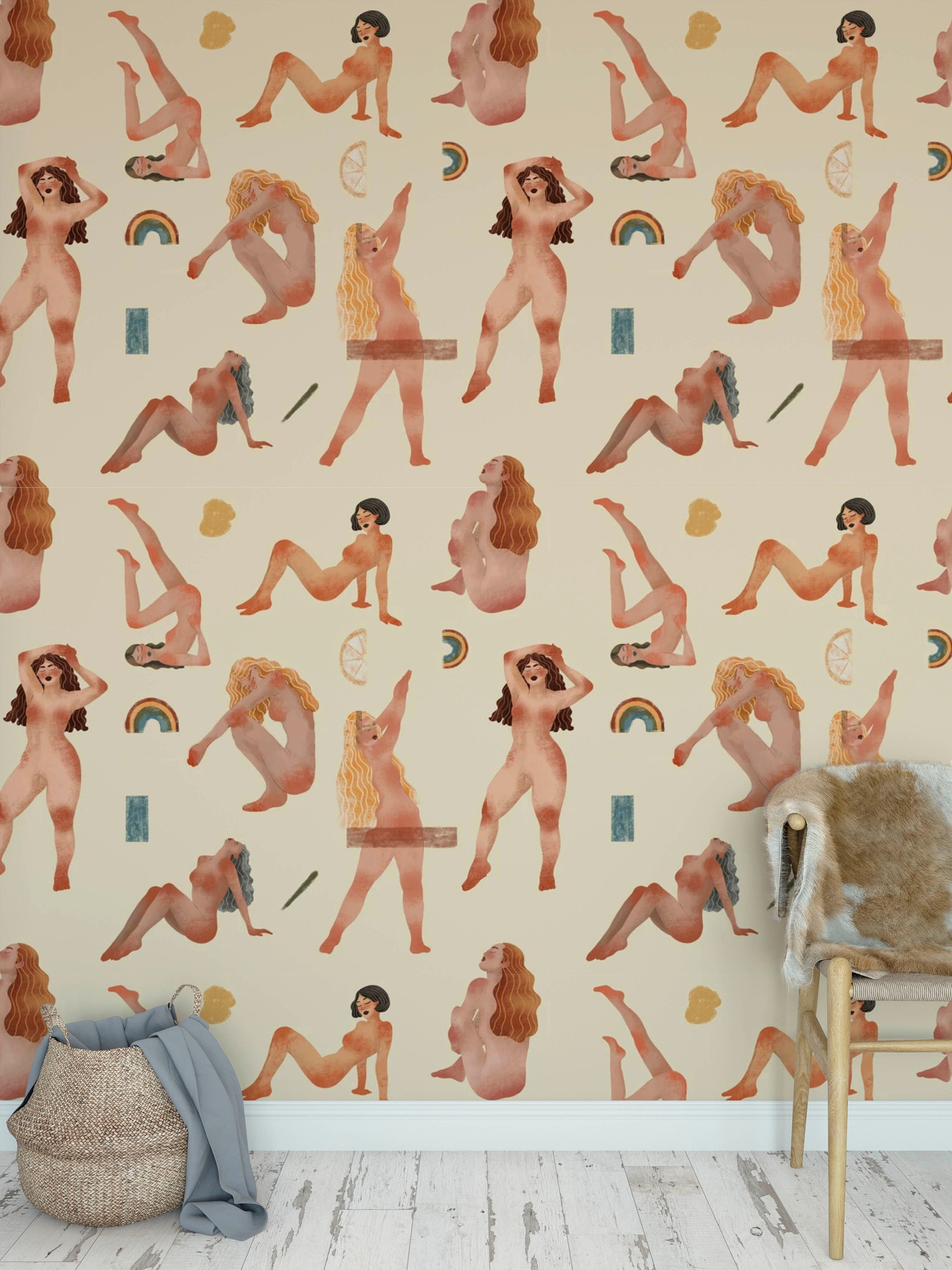 Female Nude Body Wallpaper Traditional Watercolour Body Wallpaper - Etsy  Sweden