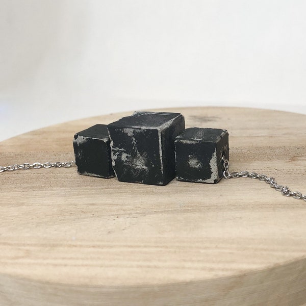 Concrete Jewellery, Cement Jewelry, Concrete Necklace, Architectural, Cube, Beton, Brutalist Pendant, Geometric Jewellery, Unisex, TAFFY