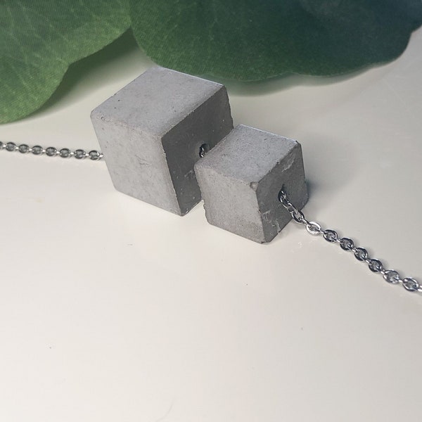 Concrete Necklace, Cement Jewelry, Concrete Jewelley, Architectural, Beton,, Cube, Brutalist, Pendant, Geometric Jewellery, Unisex, OTIS