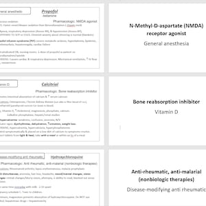 Tarjetas didácticas y plantilla de farmacología