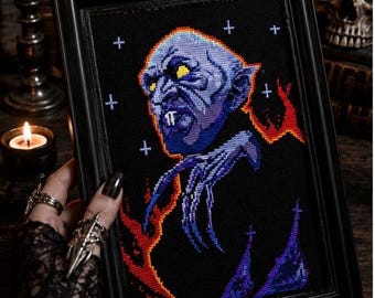 Nosferatu Cross-Stitch Pattern: Dracula, Gothic Horror (21 Colors)