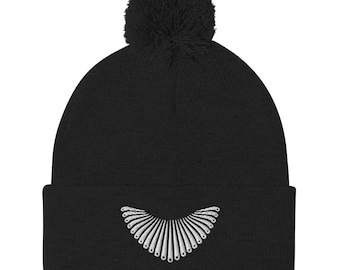 RBG Collar Pom-Pom Beanie