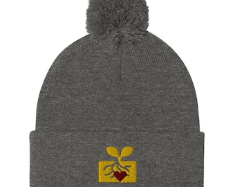 Heart In Roots Pom-Pom Beanie