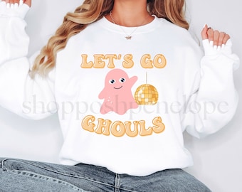 Lets go ghouls cute PNG sublimation for kids Halloween shirt. Cute ghoul shirt for toddlers or adults. Digital download trendy cute ghost