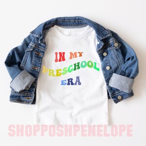 In my Preschool era PNG, SVG digitaler Download für den Schulanfang. Regenbogen gewellter Text