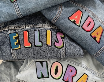 Personalised Embroidered Name Patch Iron On, Custom Felt Name Badge, School Bag Label, Kids Clothing Name Tag, Backpack Patch UK