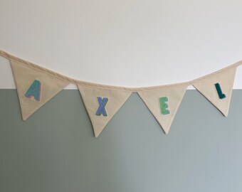 Bunting - Personalised custom rainbow name bunting for Nursery decor or children’s bedroom decor. Birth announcement banner