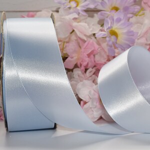 10 Yard Spool Solid Light Blue Single Faced Satin Ribbon 1.5 Inches Wide