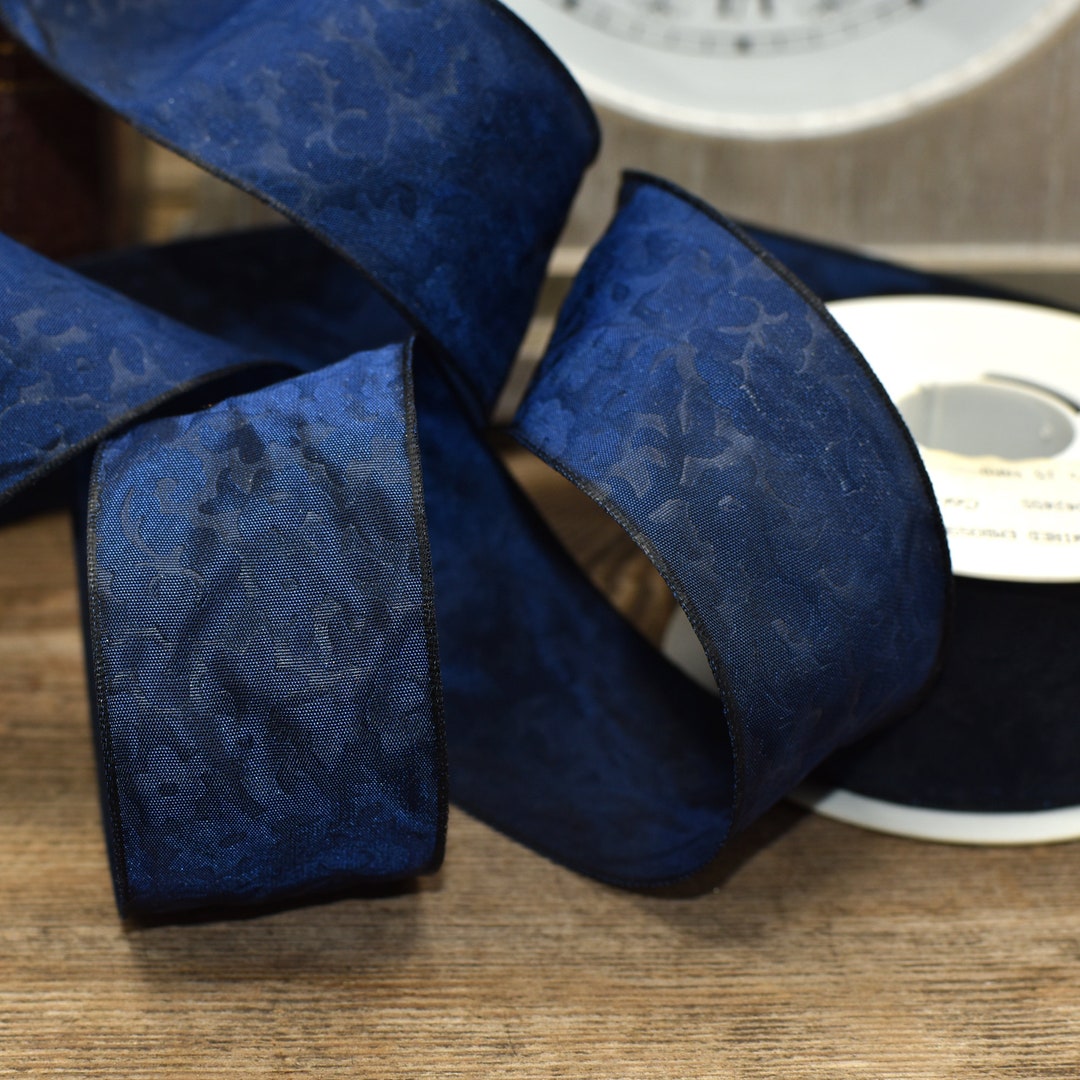 Blue French Wired Ribbon, 6ft X 1 9/16
