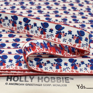 Holly Hobbie Vintage Ribbon, 3ft x 3/4"W, 1970's, Doll, Woven Jacquard Trim