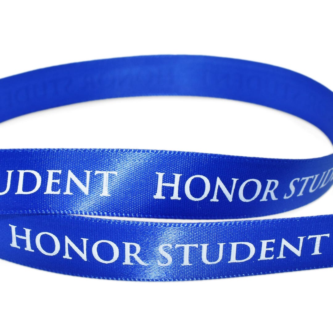 10yds Honor Student School Kids Teacher Blue Satin Ribbon 5/8