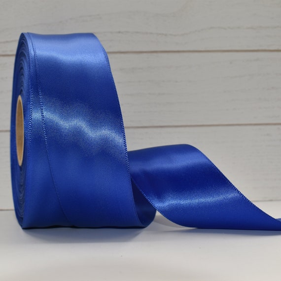 50 Yards Solid Royal Blue Double Faced Satin Ribbon 1.5 Inches Wide 