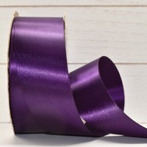 10 Yard Spool Solid Purple Single Faced Satin Ribbon 1.5 Inches Wide