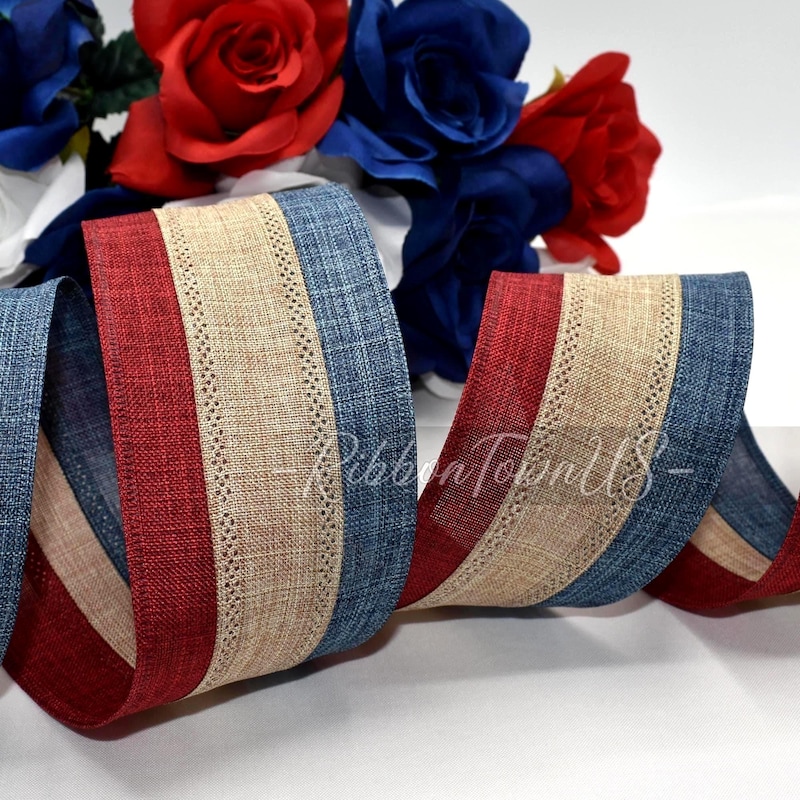 4” Patriotic Wired Ribbon - Etsy