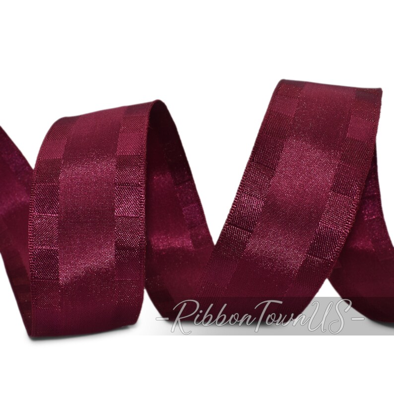 10yds Wine Red Burgundy Maroon Christmas Wired Ribbon 1.5