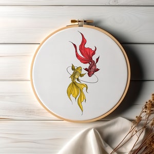 Digital Cross Stitch Pattern l Koi Fish Cross Stitch