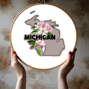 Digital Cross Stitch Pattern l Michigan Cross Stitch l State Cross Stitch Patterns