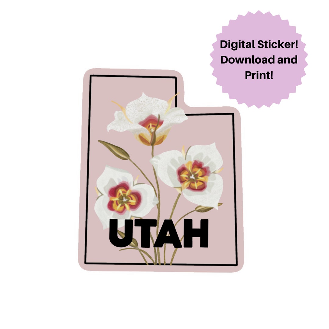 Utah Sticker L Digital Sticker Download L State Sticker - Etsy