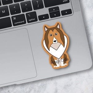 Digital Sticker, Rough Collie Sticker, Dog Sticker