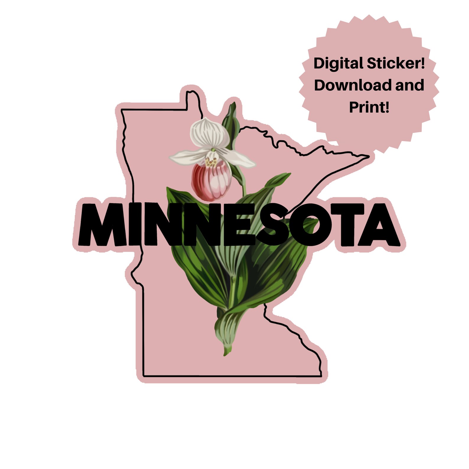 Minnesota Sticker L Digital Sticker Download L State Sticker - Etsy