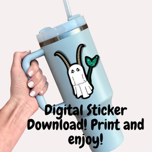 Digital Sticker, Capricorn Ghost Sticker, Zodiac Sticker
