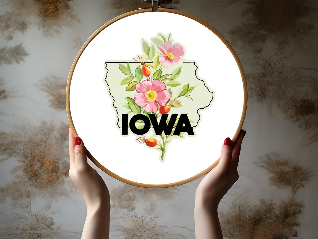 Digital Cross Stitch Pattern L Iowa Cross Stitch L State Cross Stitch ...