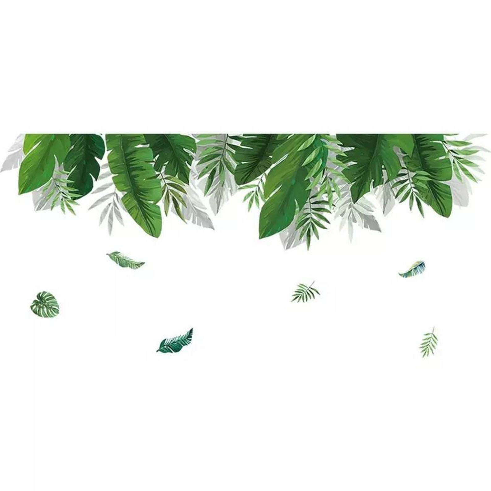 Tropical Palm Leaves Wall Sticker Etsy