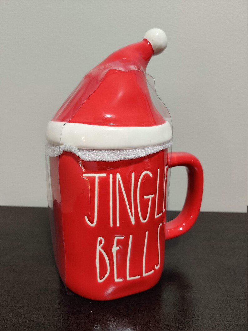 RAE DUNN Jingle Bells Holiday Mug with Topper Christmas Mug Etsy