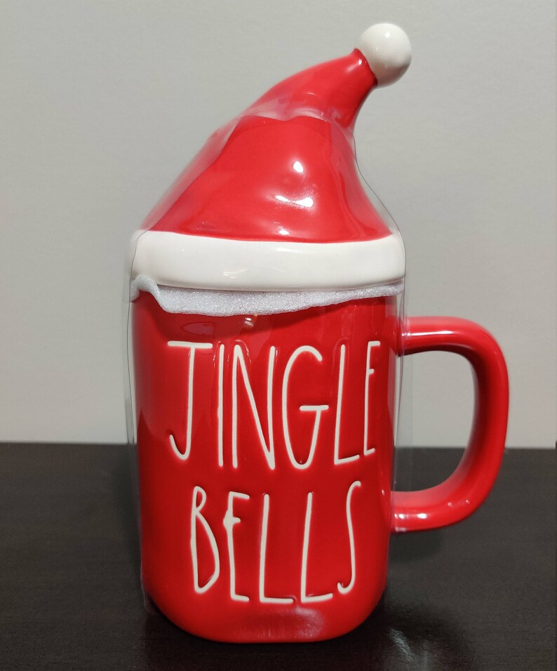 RAE DUNN Jingle Bells Holiday Mug with Topper Christmas Mug Etsy