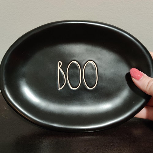 RAE DUNN Boo Ceramic Plate | Spooky Season | Rae Dunn Plate | Gift for Her | Gift for Him | Halloween Decor