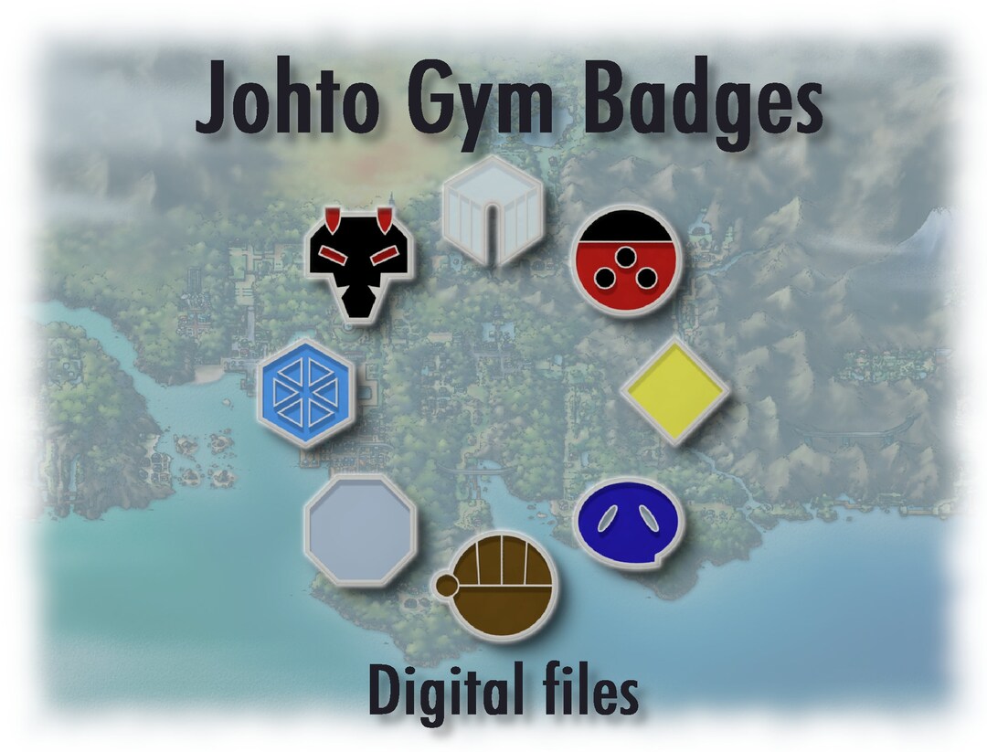 Pokemon Johto Badges 3D Print File Etsy