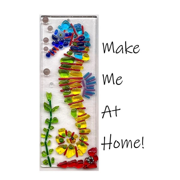 DIY Make at Home Fused Glass Seahorse / Tortoise Sealife Suncatcher Kit 16x6cm