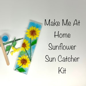 DIY Craft Kit Fused Glass Sunflower kit, Birthday Gift For Her