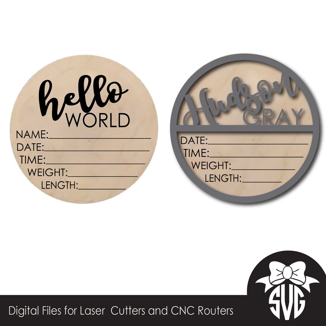 Baby Announcement Stats Photo Prop Digital Cut File Glowforge SVG File ...