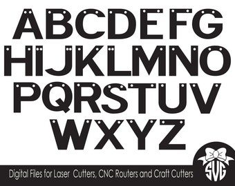 A-Z Letters for Banners and Garland |  Digital Cut File | Glowforge Cricut Silhouette | SVG and DXF File | Laser Cutting