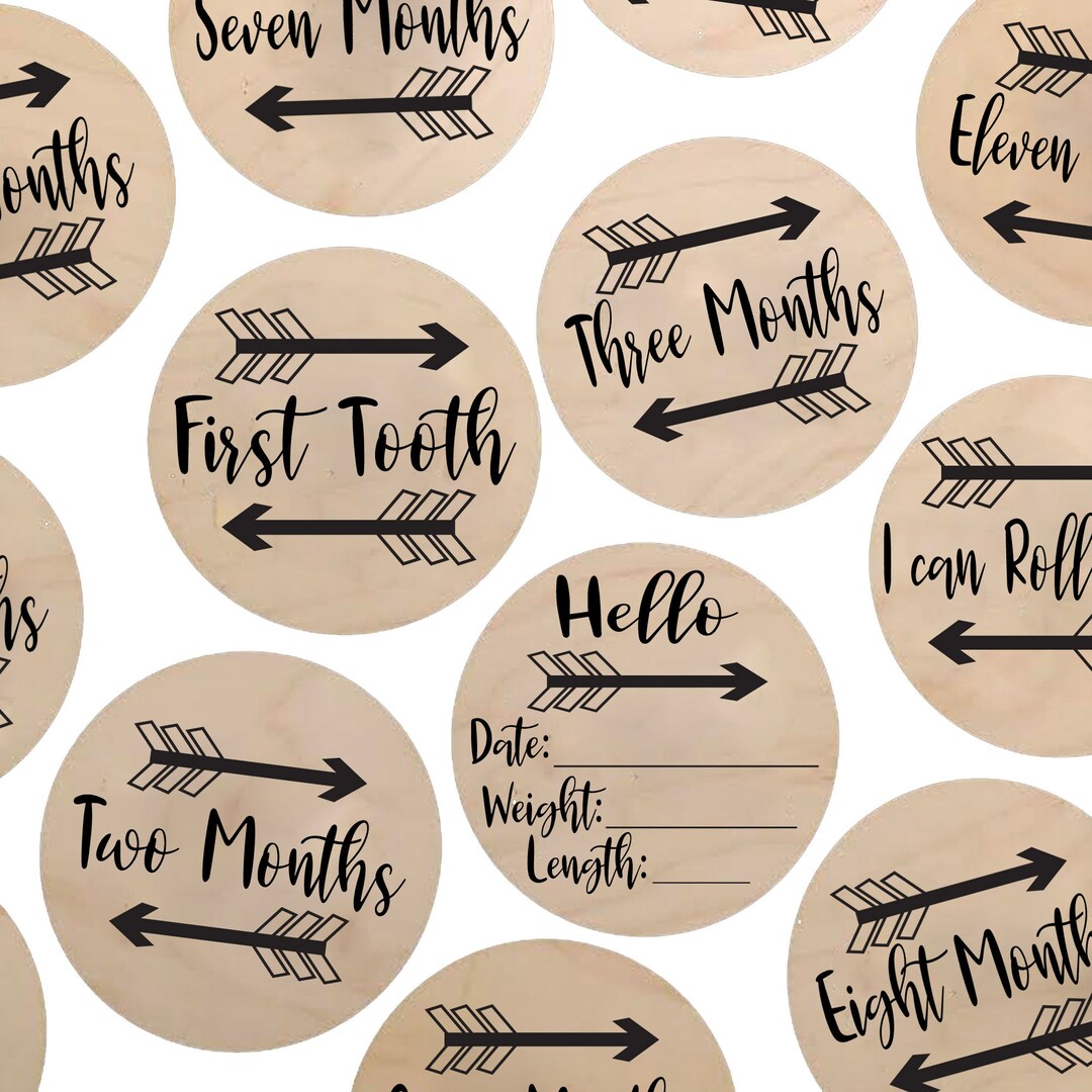 Arrow Boho Baby Monthly Milestone Photo Markers | Digital Cut File ...