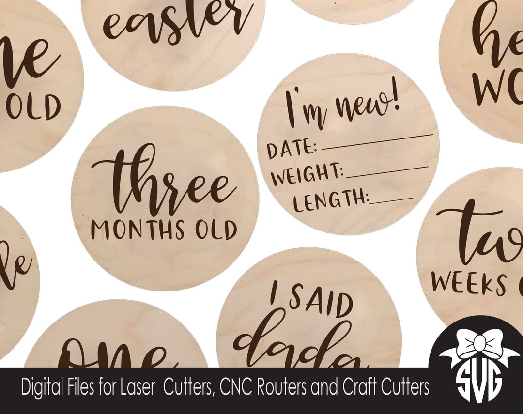 Baby Monthly Milestone and Holiday Photo Markers | Digital Cut File ...