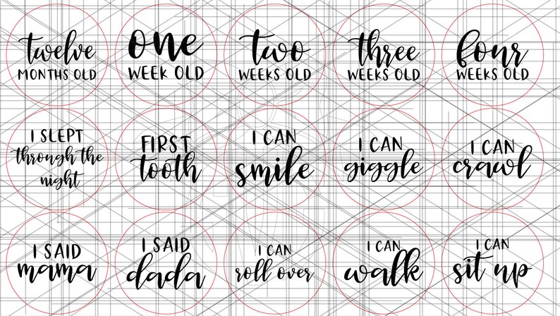 Baby Monthly Milestone and Holiday Photo Markers Digital Cut - Etsy