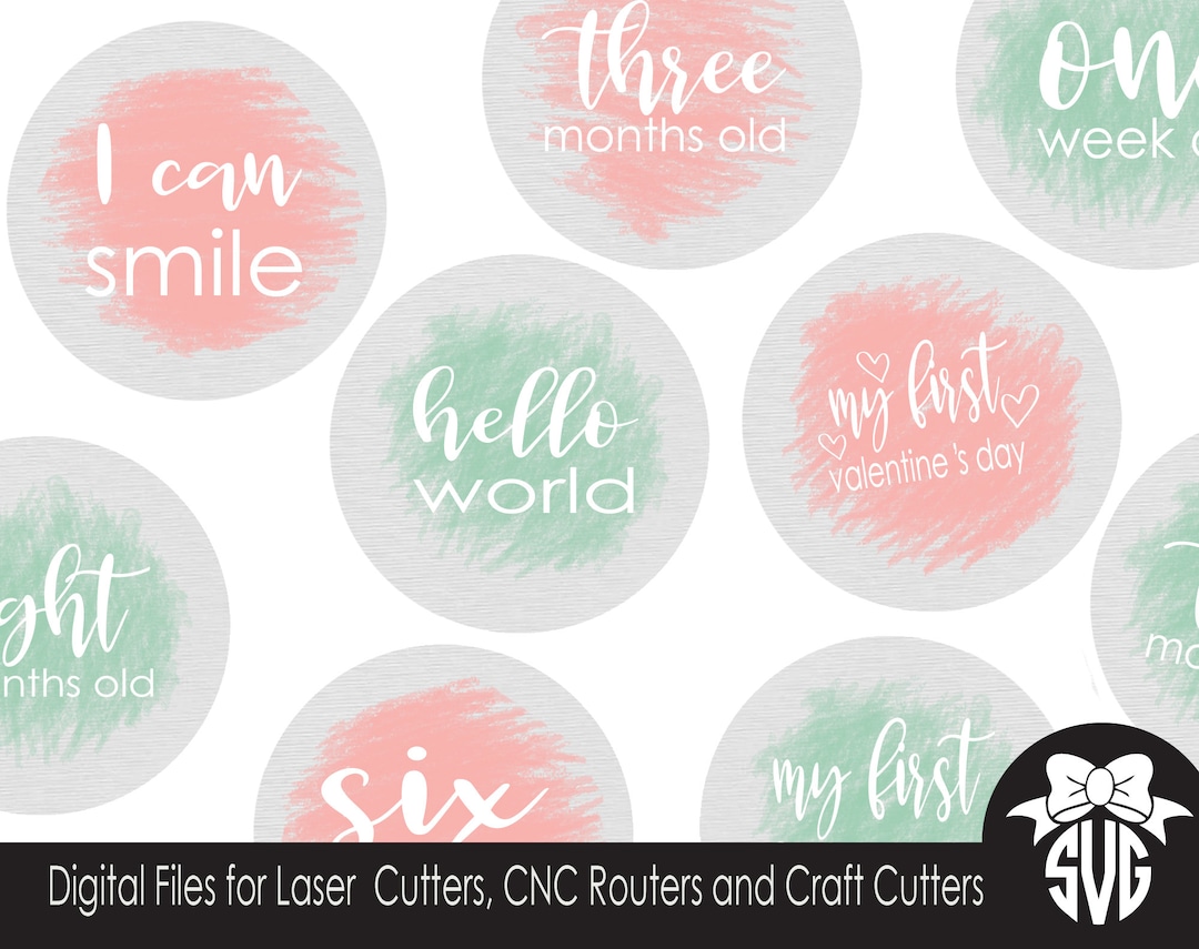Baby Monthly Milestone and Holiday Photo Markers Digital Cut - Etsy