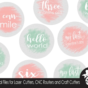 Baby Monthly Milestone and Holiday Photo Markers Digital Cut - Etsy