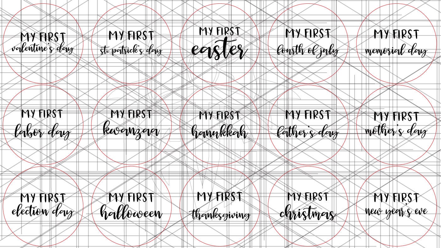 Baby Monthly Milestone and Holiday Photo Markers | Digital Cut File ...