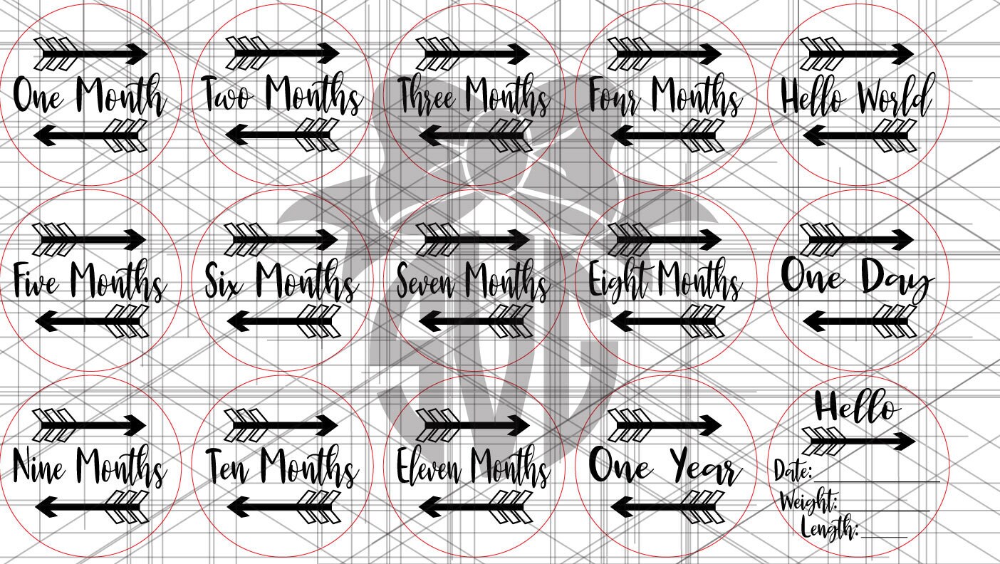 Arrow Boho Baby Monthly Milestone Photo Markers Digital Cut | Etsy
