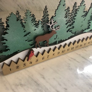 Calendrier de l'Avent Forêt d'hiver | Décoration de Noël | Ferme | Fichier numérique découpé | Forgelumineuse | Fichier SVG | Découpe laser